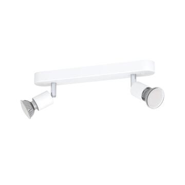 Eglo Plafoniera Stecci-E Spot con 2 Faretti Bianchi da Soffitto GU10 74004