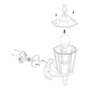 Lampada da parete DUANERA in policarbonato Nero - Marino Fa Mercato