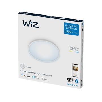 WiZ Plafoniera Superslim Smart 29 cm, WiFi, Luce Bianca Dimmerabile, Controllo Vocale