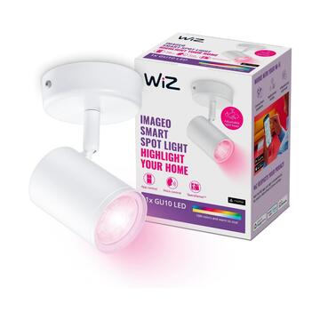 WiZ Faretto Bianco 1 Luce Smart, Wifi, Controllo Vocale, Luce Bianca o Colorata Dimmerabile