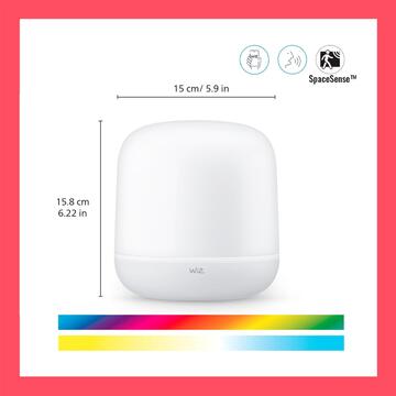 WiZ Lampada da Tavolo Portatile Hero Smart, WiFi, Controllo Vocale