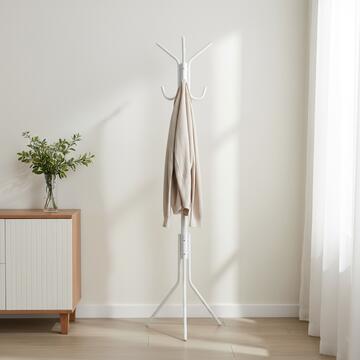 Attaccapanni da Ingresso in Metallo Verniciato h 170 cm - Bianco