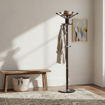 Attaccapanni in Plastica e Metallo h 174cm - Marrone