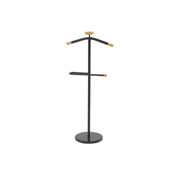 Attaccapanni Indossatore in Metallo Verniciato e Legno h111 cm - Nero