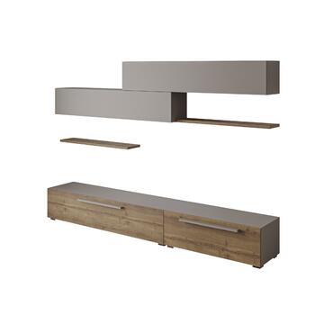 Parete Soggiorno Kombat Light Moka 260x220hx42cm - Marino Fa Mercato