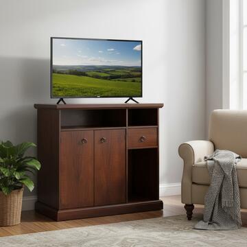 Mobile porta tv arte povera noce, 3 vani +1 cassetto +1 contenitore con ante