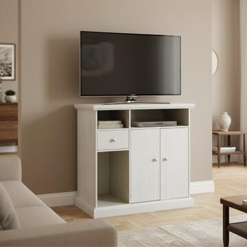 Mobile Porta TV Setà Decapè con 3 vani a Giorno + Cassetto - Arte Povera - 89x46 h88 cm - Made in Italy