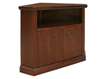 Mobile porta tv angolare in legno noce, 2 ante + 1 vano aperto, 74x62 h78 cm