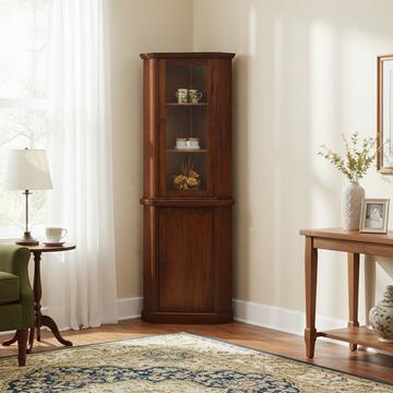 Mobiletto classico in legno ad angolo con alzata, H192