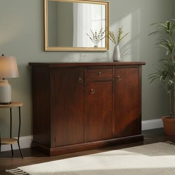 Credenza arte povera 3 ante + 1 cassetto in legno scuro