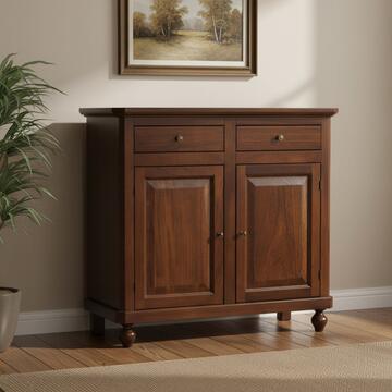 Credenza classica Napoletana 2 ante + 2 cassetti finiture in legno noce