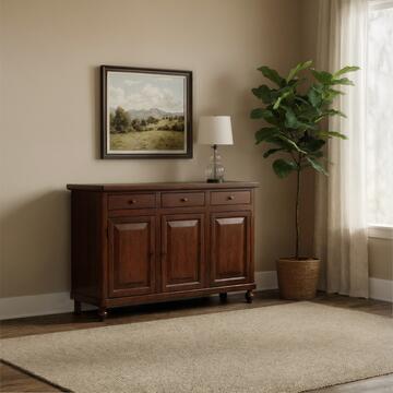 Credenza classica Napoletana 3 ante + 3 cassetti noce