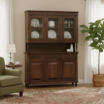 Vetrina Napoletana 6 ante + 3 cassetti legno noce