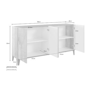 Madia Moderna Sunrise 4 Ante Bianco Lucido / Ardesia... - Marino Fa Mercato