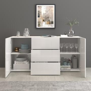 Credenza Egypt 2 Ante + 3 Cassetti, L 160 cm, Bianco... - Marino Fa Mercato