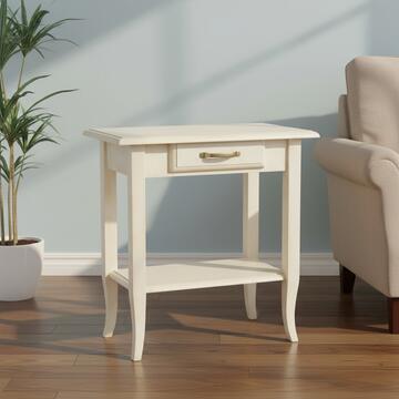 Consolle Classica 1 Cassetto in Legno Massello - con Gambe a Sciabola - Arte Povera - 70x41 h73 cm - Seta/Decapè - Made in Italy