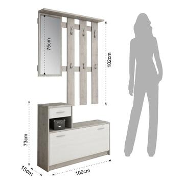 Mobile ingresso Ken bianco/beton - Marino Fa Mercato