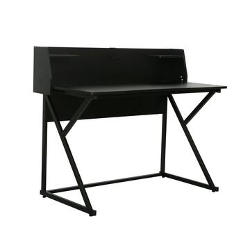 Scrivania Moderna Gaming Porta PC Nera 123x61,5 h101,5 cm con Struttura in Metallo Verniciato
