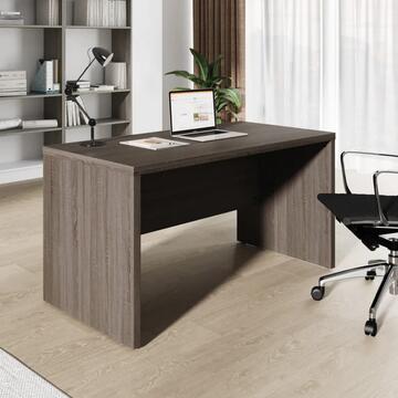 Scrivania Moderna da Ufficio per PC - 138,20x69 h 74,5 cm - in Legno Laminato Tartufo - Made in Italy