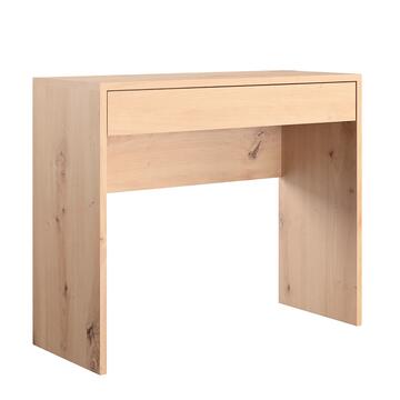Scrivania Moderna per Ufficio - Consolle Ingresso - 100x40,5 h 81,4 cm - con 1 Cassetto - Legno Rovere Artisan - Made in Italy