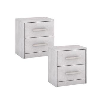 Set 2 Comodini con 2 Cassetti - 40,5x34,5 h46 cm - Camera da Letto - Cemento - Made in Italy