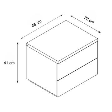 Comodino Moderno Eva 2 Cassetti - 48x38 h41 cm - Camera... - Marino Fa Mercato