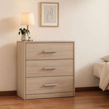 Comò/Cassetteria Moderno 3 Cassetti - 60x34 h75 cm - Camera da Letto - Olmo - Made in Italy