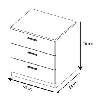 Comò/Cassetteria Moderno 3 Cassetti - 60x34 h75 cm... - Marino Fa Mercato