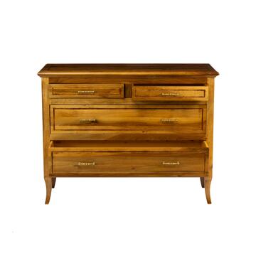 Comò Classico 4 Cassetti in Legno Massello - con Gambe... - Marino Fa Mercato