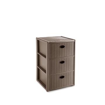 Cassettiera Multiuso 3 Cassetti Elegance Tortora