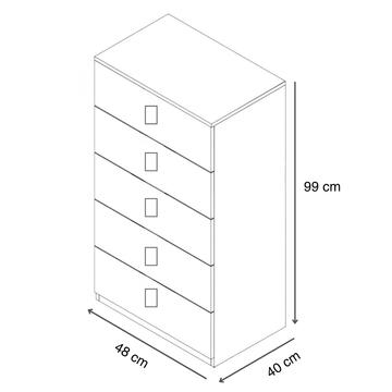 Comò/Cassettiera Cinquino Alino Moderna - 48x40 h99... - Marino Fa Mercato