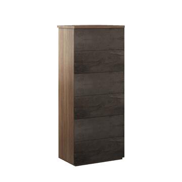 Cassettiera Moderna Eva 6 Cassetti - 48x38 h117 cm - Camera da Letto - Noce/Ossido - Made in Italy