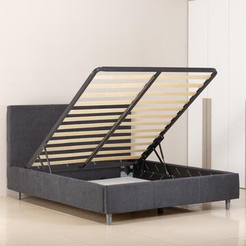 Letto Yoko 1 piazza e mezzo con contenitore - grigio... - Marino Fa Mercato