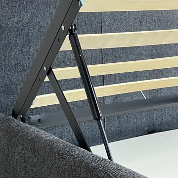 Letto Yoko 1 piazza e mezzo con contenitore - grigio... - Marino Fa Mercato