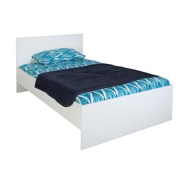 Letto da 1 piazza e mezzo in laminato bianco lucido