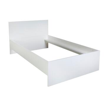Letto da 1 piazza e mezzo in laminato bianco lucido