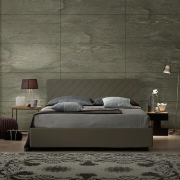 Letto matrimoniale con contenitore Facile in ecopelle...