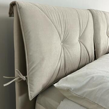 Letto matrimoniale Dalia beige con contenitore e testata - Marino Fa Mercato