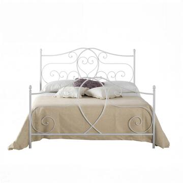 Letto Matrimoniale Classico in Metallo Mimosa Bianco Opaco 160x190