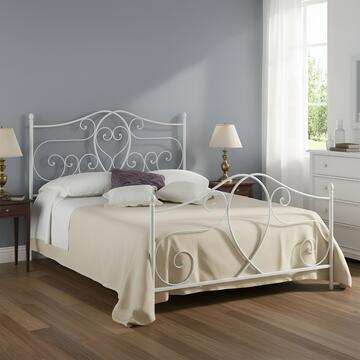 Letto Matrimoniale Classico in Metallo Mimosa Bianco Opaco 160x190