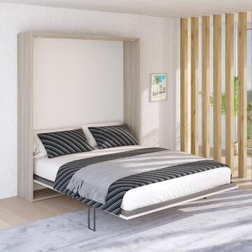 Letto Matrimoniale Monoblocco Ribaltabile a Scomparsa Space 175x39 h208 cm Tiglio/Cachemire