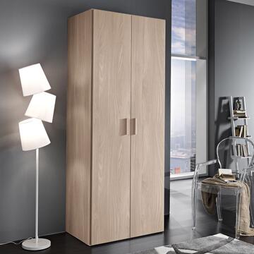 Armadio Moderno Small 2 Ante Battenti - 82,6x53,3 h 211 cm - Salvaspazio - Camera da Letto e Lavanderia - Olmo - Made in Italy Marino Fa Mercato