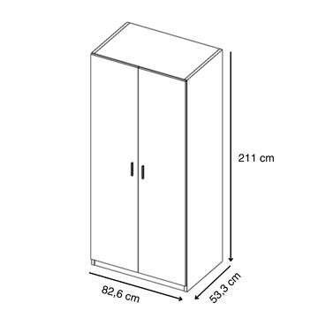 Armadio Moderno Small 2 Ante Battenti - 82,6x53,3 h... - Marino Fa Mercato