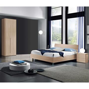 Armadio Moderno Easy 2 Ante Battenti - 82,6x53,3 h245 cm - Camera da Letto - Olmo - Made in Italy