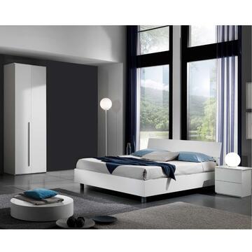 Armadio Moderno Easy 2 Ante Battenti - 82,6x53,3 h245 cm - Camera da Letto - Bianco Frassino - Made in Italy