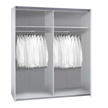 Armadio Moderno Small 2 Ante Scorrevoli - 163,4x60,5 h211 cm - Salvaspazio - Camera da Letto - Olmo - Made in Italy