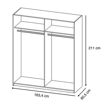 Armadio Moderno Small 2 Ante Scorrevoli - 163,4x60,5... - Marino Fa Mercato