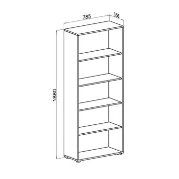 Armadio 2 ante Omega beton/larice Bianco, altezza 188 - Marino Fa Mercato