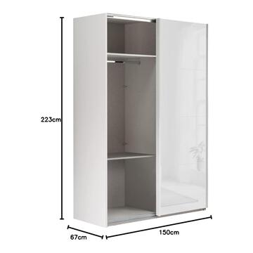 Armadio Moderno 2 Ante Scorrevoli - 150x67 h223 cm... - Marino Fa Mercato