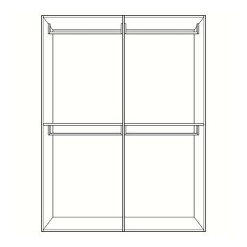 Armadio Moderno Easy 4 Ante Battenti - 163x53 h 245 cm - Camera da Letto - Olmo - Made in Italy